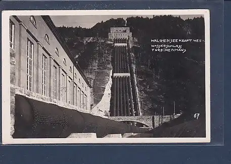 AK Walchenseekraftwerk Wasserschloss Turbinenhaus 1934