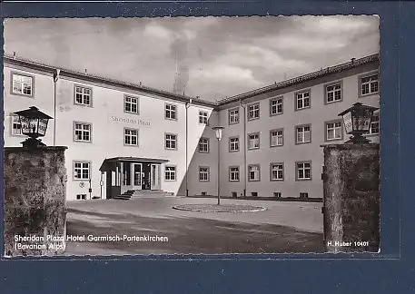 AK Sheridan Plaza Hotel Garmisch Partenkirchen ( Bavarian Alps) 1955