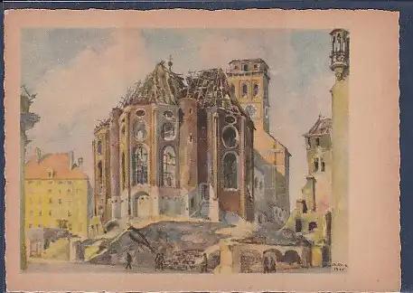 AK Chor der Peterskirche in München Zerstört 1944