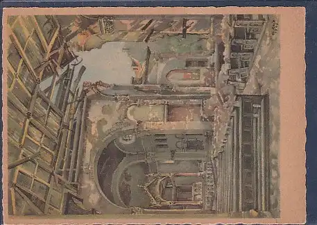 AK Inneres der St. Benediktuskirche in München zerstört 1944