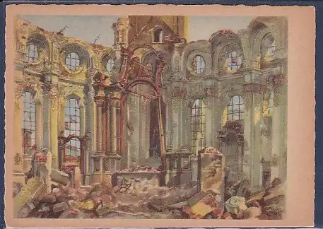AK Inneres der Hl. Geist Pfarrkirche in München zerstört 1944
