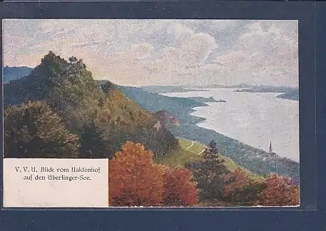 AK V.V.Ü. Blick vom Haldenhof auf den Überlinger See 1927