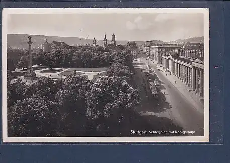 AK Stuttgart Schloßplatz mit Königstraße 1940