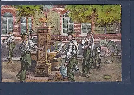 AK Gruß vom Truppenübungsplatz Müsingen Waschen im Lager 1930