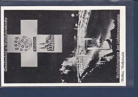 AK Walldürn Wallfahrtsplatz bei Lichtprozession 1950