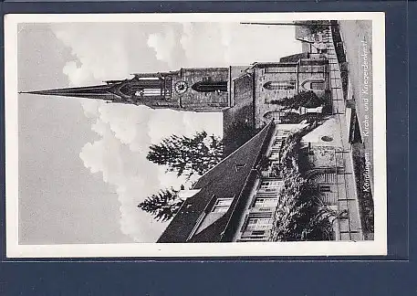 AK Köndringen Kirche und Kriegerdenkmal 1951