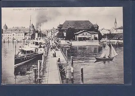 AK Konstanz Blick v. Leuchtturm 1930