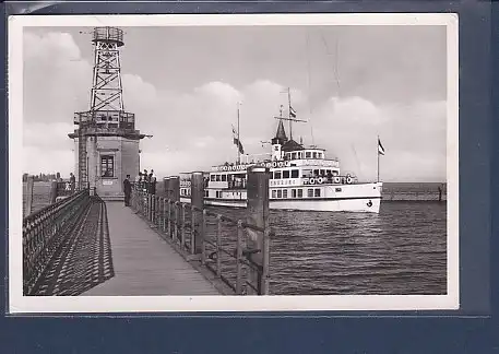 AK Konstanz am Bodensee Hafeneinfahrt 1958