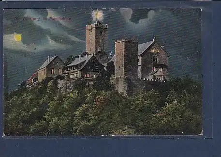 AK Die Wartburg im Mondschein 1915