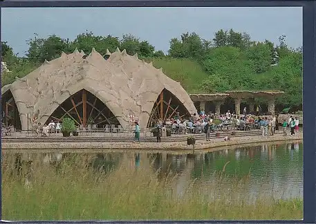 AK Erholungspark der Bundesgartenschau Berlin 1985 Cafe am See mit Grotten