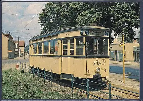 AK Zweiachsiger Triebwagen 3704 Linie 47 Pendelzug Rudow Stadtgrenze 1963