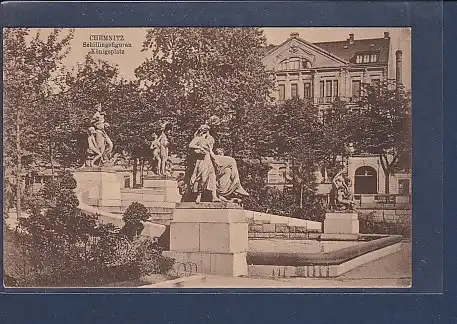 AK Chemnitz Schillingsfiguren Königsplatz 1919