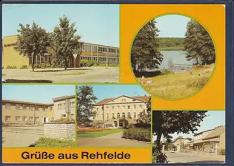 AK Grüße aus Rehfelde 5.Ansichten Oberschule 1984