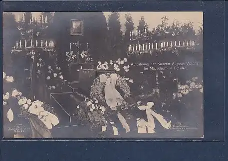 AK Aufbahrung der Kaiserin Auguste Victoria im Mausoleum in Potsdam 1921