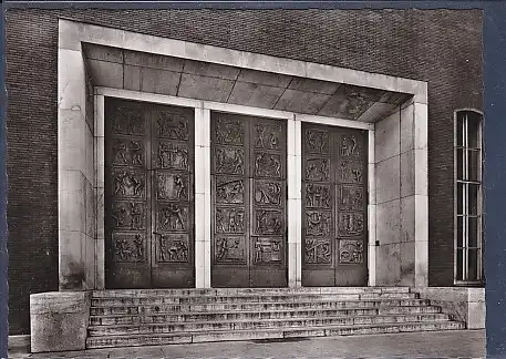 AK Das Bronzeportal der Bergbau Museums Bochum 1974