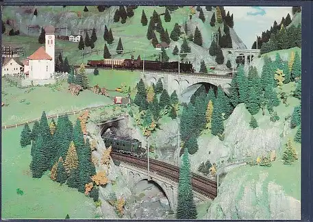 AK Modelleisenbahn TT Gemeinschaftsanlage Gotthard der Gruppe VEM/Medi in der AG Friedrich List 1989