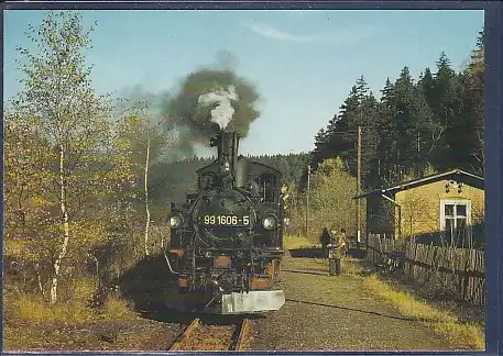 AK Schmalspurbahn Wolkenstein-Jöhstadt Steinbach Ortsteil Oberschmiedeberg (Oktober 1979) 1986
