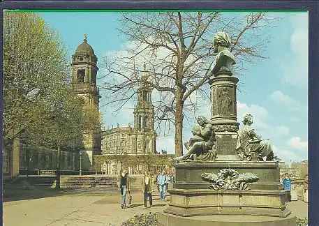 AK Dresden Rietschel Denkmal auf der Brühlschen Terrasse 1986