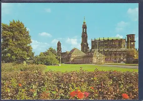 AK Dresden Blick zum Italienischen Dörfchen und zur Hofkirche 1986