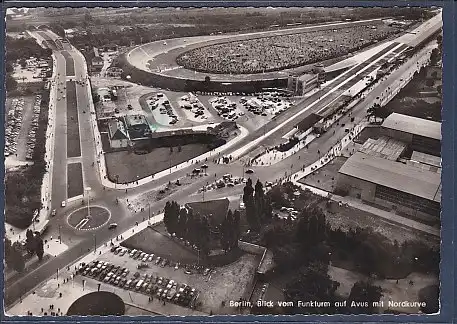 AK Berlin Blick vom Funkturm auf Avus mit Nordkurve 1959