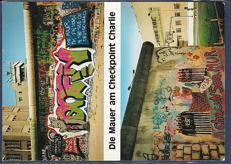 AK Die Mauer am Checkpoint Charlie 2.Ansichten 1980