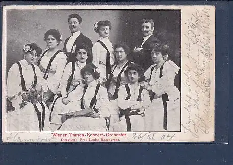 AK Wiener Damen Konzert Orchester Direktion Frau Louise Rosenkranz 1904