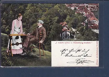 AK I möcht immer in Heidelberg bleiben. 1903