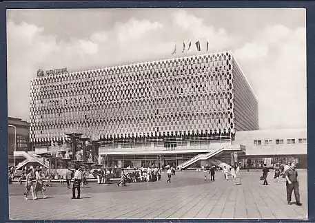 AK Berlin Alexanderplatz mit Springbrunnen und Warenhaus Centrum 1974