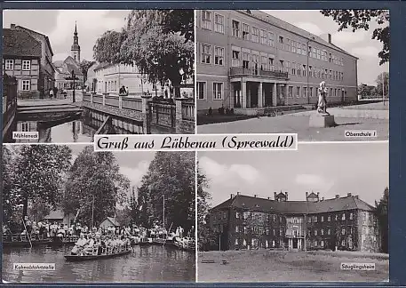 AK Gruß aus Lübbenau ( Spreewald) 4.Ansichten Oberschule I 1964