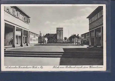 AK Sächsisches Kinderheim Wiek a. Rg. Blick vom Bollwerk nach dem Wasserturm 1940