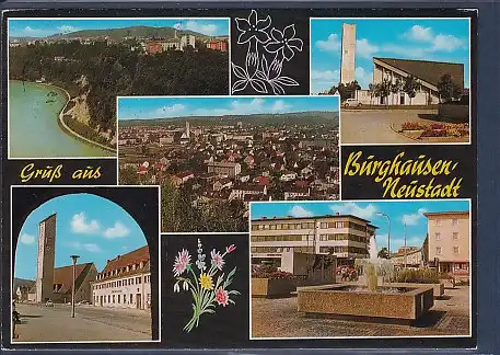 AK Gruß aus Burghausen Neustadt 5.Ansichten 1975