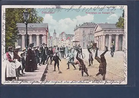 AK Düsseldorf Radschläger am Ratinger Tor 1913