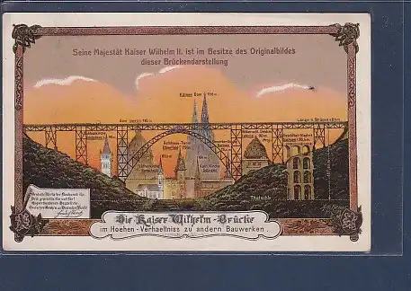 AK Die Kaiser Wilhelm Brücke im Hoehen Verhaeltniss zu andern Bauwerken 1910