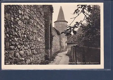 AK Templin Stadtmauer und Pulverturm 1930
