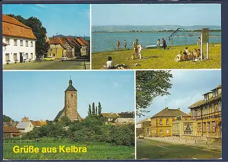 AK Grüße aus Kelbra 4.Ansichten FDGB Gaststätte Sachsenhof 1989