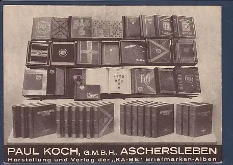 AK Paul Koch GMBH Aschersleben Herstellung und Verlag der KA-BE Briefmarken Alben 1935