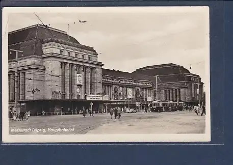 AK Messestadt Leipzig Hauptbahnhof 1954