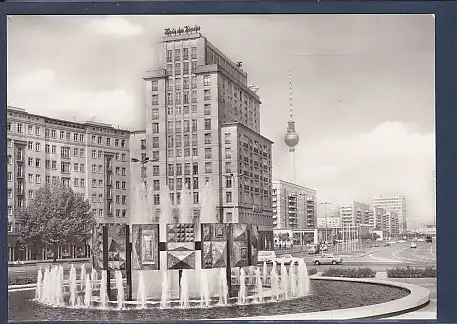 AK Berlin Strausberger Platz Fernseh und UKW Turm der Deutschen Post 1973