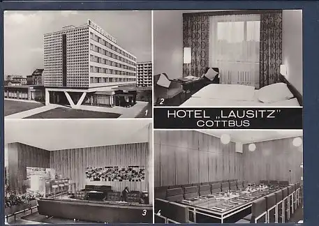 AK Hotel Lausitz Cottbus 4.Ansichten Hotelzimmer 1974