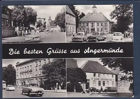 AK Die besten Grüsse aus Angermünde 4.Ansichten Hotel Berliner Hof 1970