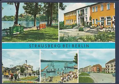 AK Strausberg bei Berlin 5.Ansichten HO Hotel 1969