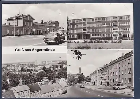 AK Gruß aus Angermünde 4.Ansichten Bahnhof 1981