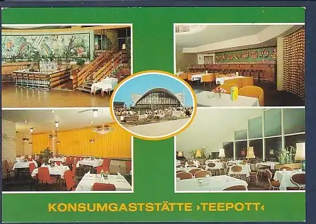 [Ansichtskarte] AK Konsumgaststätte Teepott 5.Ansichten Rostock Warnemünde 1985. 