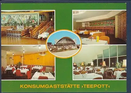 [Ansichtskarte] AK Konsumgaststätte Teepott 5.Ansichten Rostock Warnemünde 1985. 