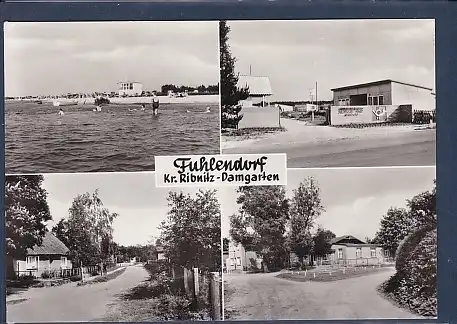 [Echtfotokarte schwarz/weiß] AK Fuhlendorf Kr. Ribnitz Damgarten 4.Ansichten 1975. 