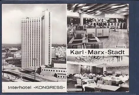 AK Karl Marx Stadt Interhotel Kongress 3.Ansichten 1981