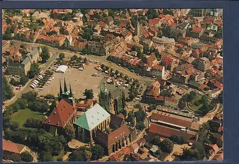 AK Erfurt Domplatz mir Mariendom und Pfarrkirche 1990