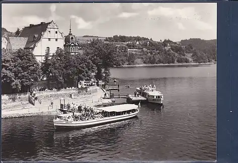 AK Saalburg Schiffahrt am HO Hotel Kranich 1969