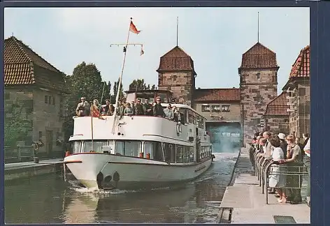 AK Minden MS Helena in der Schachtschleuse zwischen Mittellandkanal und Weser 1980