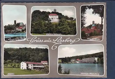 AK Gruss aus Lissberg 5.Ansichten Schule 1970